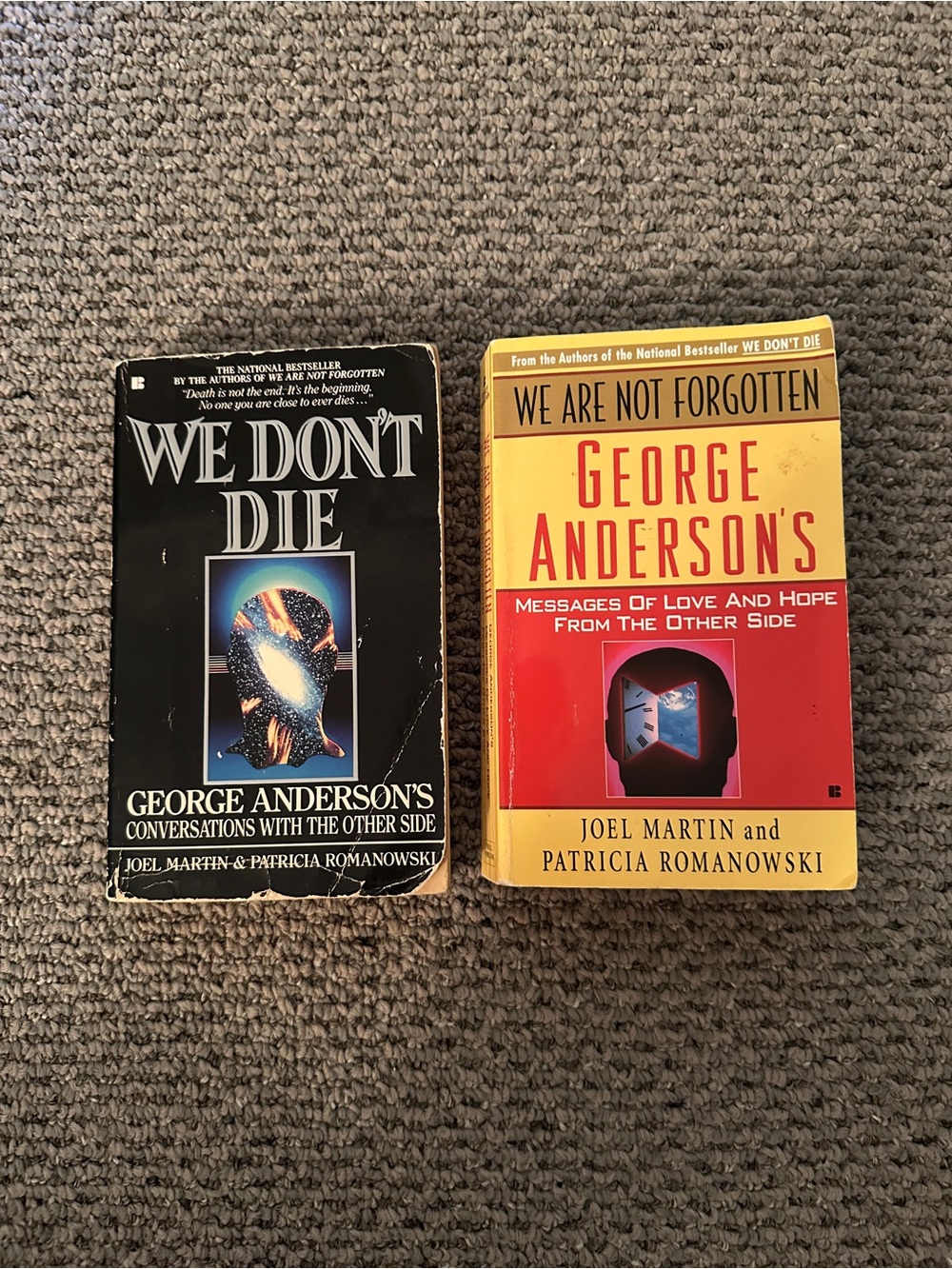 2 George Anderson paperback books: We Don't Die & it’s sequel We Are Not Forgott